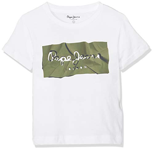 Pepe Jeans RAURY Camiseta, Verde (Safari 734), 6-7 años (Talla del Fabricante: 6) para Niños