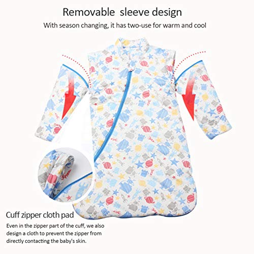 Per Saco de Dormir para Bebés de Invierno con Mangas Desmontables Pijamas para Bebés de 1-3 Años