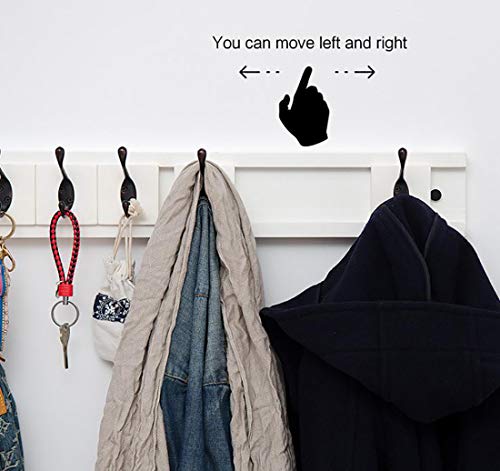 Perchero flotante montado en la pared, moderno y elegante, ahorro de espacio, con abrigos, bufandas, bolsos y más AM-YG010-A (6 ganchos)