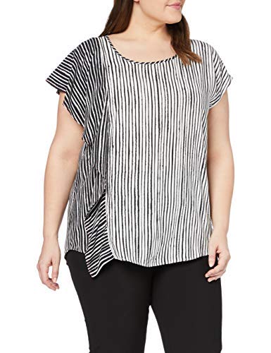 Persona by Marina Rinaldi Bebop Camisa, Blanco (BCO/Negro 079), 46 (Talla del Fabricante: 21) para Mujer