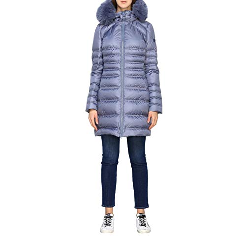 PEUTEREY Davis mq Fur 793 - Plumífero acolchado con capucha con piel azul Avion 793 Blue Avion 36