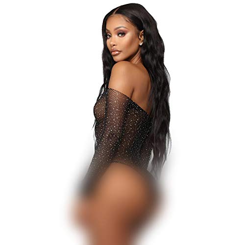 Picardias Mujer Lencería ChuJun Babydoll Malla de Encaje de Larga Manga Transparente Bodycon Conjunto de Lencería Halter Body Diamond Cutout Lencería