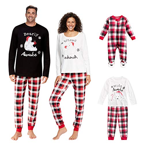 Pijama Familiar de Navidad Invierno Dos Piezas Pantalon y Camiseta Conjunto Mama Papa y Bebe Ropa Igual para Toda la Familia Sleepwear Traje de Domir Nightwear Sleepsuit Pijamas Navideños Familiares