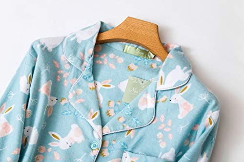 Pijama Mujer Algodon Invierno Manga Larga Ropa de Dormir Tallas Grandes Camison Botones Pijamas