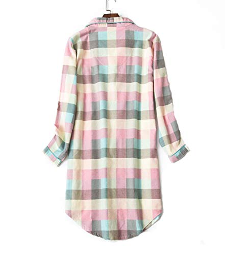 Pijama Mujer Algodon Invierno Manga Larga Ropa de Dormir Tallas Grandes Camison Botones Pijamas