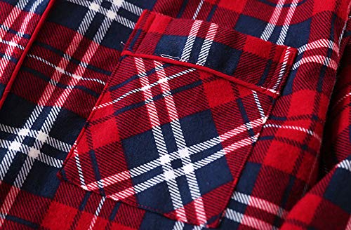 Pijama Mujer algodón Otoño Invierno Manga Larga Ropa de Dormir Tallas Grandes Pijamas Camison Botones