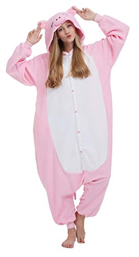 Pijama Onesie Adultos Mujer Cosplay Animal Disfraces Sleepwear Pig M