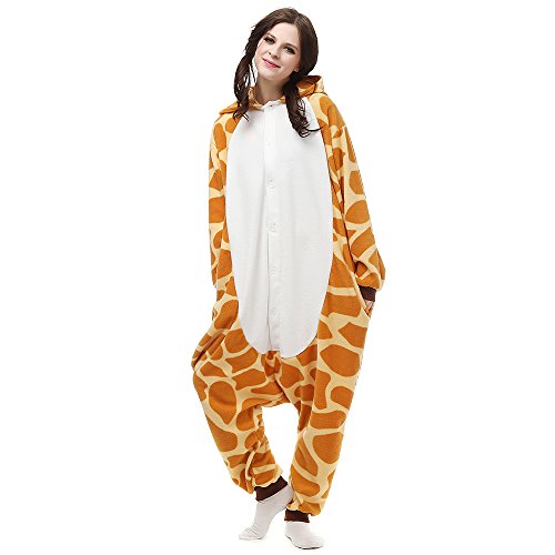 Pijamas Animales Mujer Disfraces de Cosplay para Adultos Pijama Jirafa Enteros, XL