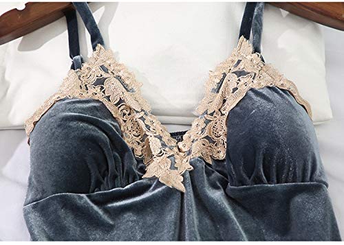 Pijamas Conjuntos De Bata Y Bata De Terciopelo Dorado 3-6 Piezas Conjuntos De Pijamas De Invierno Cálidos para Mujer Pijamas De Bata De Encaje Sexy Ropa De Dormir Ropa De Dormir Ropa De Casa XL W