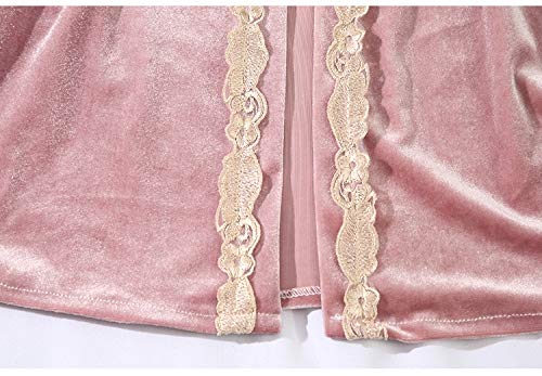 Pijamas Conjuntos De Bata Y Bata De Terciopelo Dorado 3-6 Piezas Conjuntos De Pijamas De Invierno Cálidos para Mujer Pijamas De Bata De Encaje Sexy Ropa De Dormir Ropa De Dormir Ropa De Casa XL W