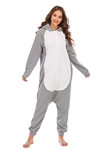 Pijamas de Animales Disfraces Onesie Animal para Adultos Mono Cosplay Pijama de Koala Invierno Unisex Mujeres y Hombres,LTY54,S