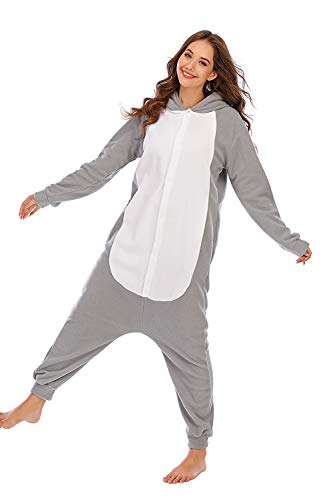Pijamas de Animales Disfraces Onesie Animal para Adultos Mono Cosplay Pijama de Koala Invierno Unisex Mujeres y Hombres,LTY54,S