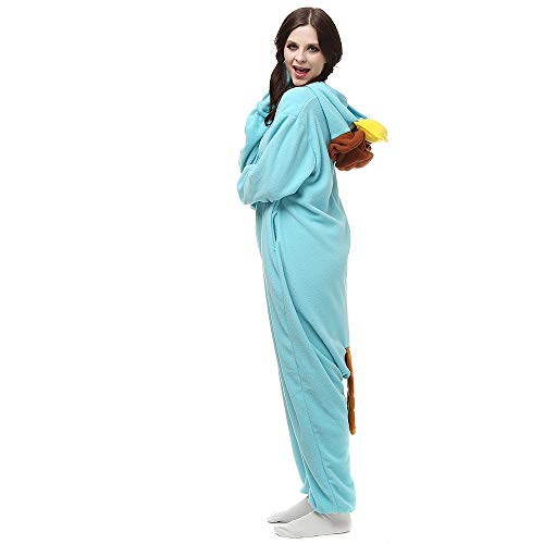 Pijamas de Animales para Adulto Unisex Traje de Disfraz Carnaval Halloween Azul Talla 146-159cm(S)