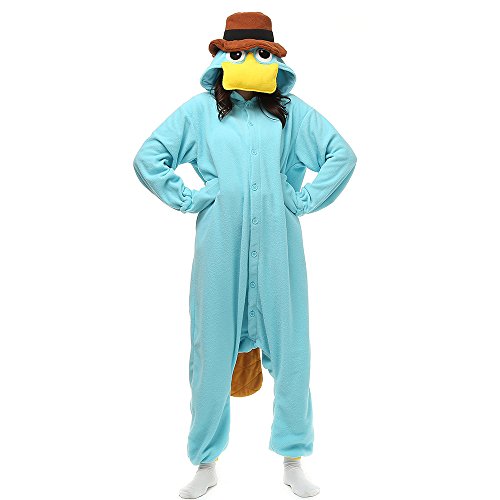 Pijamas de Animales para Adulto Unisex Traje de Disfraz Carnaval Halloween Azul Talla 170-178cm(L)