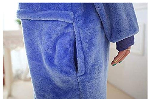 Pijamas Disfraces Onesie Animal Adultos Kigurumi Carnaval Halloween o Fiesta Espectáculo Navideño Mono Cosplay Ropa Interior de Zoológico Invierno Unisex Mujeres y Hombres (Stitch Azul, S)