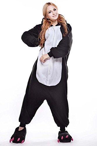 Pijamas Enteros Cosplay Adulto Ropa de Dormir Hombre Camisones Disfraces Carnaval Ropa Pijamas de Una Pieza Mujer Pingüino Negro