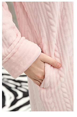 Pijamas Mujer Camisón Camisón con Capucha para Mujer Y Hombre, Albornoz De Franela, Cremallera, Ropa De Casa De Una Pieza, Pijama Cálido, Ropa De Dormir, Bata Otoño Invierno L Rosa
