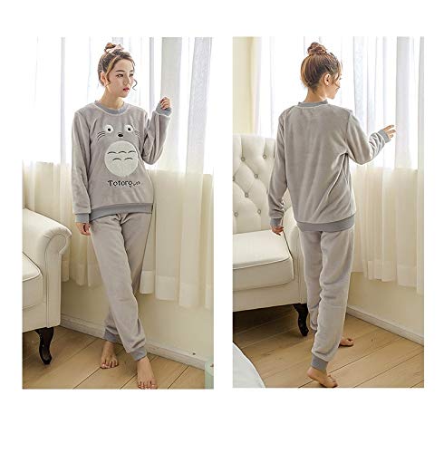 Pijamas Mujer Camisón Conjuntos De Pijamas con Capucha Gruesos Y Cálidos De Franela para Mujer, Ropa De Dormir De Terciopelo Coral De Manga Larga De Invierno, Ropa De Casa XL 03