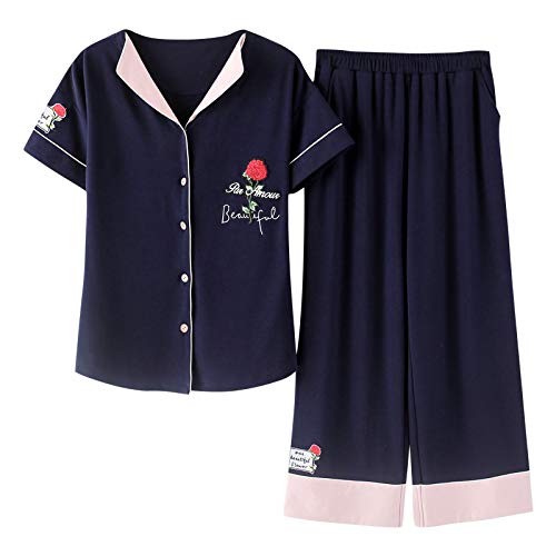 Pijamas Mujer Camisón Conjuntos De Pijamas De Mujer Dulce Pantalón Largo De Manga Corta Ropa De Dormir Linda Pijamas De Niña Grande Ocio Pijama De Estudiante Ropa De Mujer M Womenpajamas331