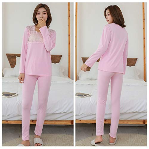 Pijamas Mujer Camisón Conjuntos De Ropa Interior con Cuello En V Y Lencería Sexy De Encaje Térmico para Mujer, Ropa De Dormir Cálida Gruesa De Manga Larga, Body Shaper, Pijama, Mono L 211