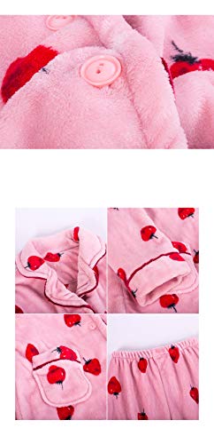 Pijamas Mujer Camisón Otoño Invierno Cálido Franela Pijamas Gruesos con Capucha Coral Fleece Conjuntos De Pijamas De Mujer Pijamas De Pareja Hombres Ropa De Dormir Ropa De Casa M Pinkpajamas