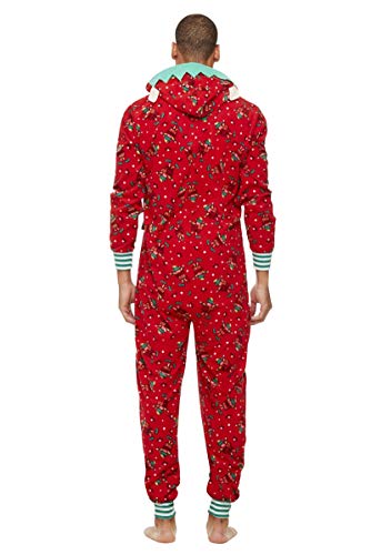 Pijamas Navidad Familiar Algodon Mono Pijamas Parejas e Hijos Trajes Navideños Pelele con Cremallera e Capucha Conjunto Mama Papá y Bebe Ropa de Dormir Invierno Christmas Pajamas SYSDJDS19888BAL