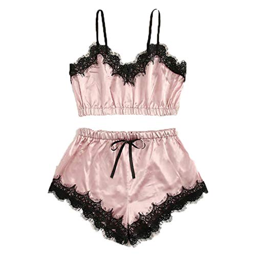 Pijamas Sexis para Mujer De Talla Grande con Encaje De Seda, Ropa De Dormir De Verano, Camisetas De Dormir De SatéN, LenceríA, Pijama De Dropship para Mujer, Ropa De Dormir Sexy para Mujer