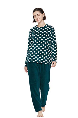 PimpamTex – Pijama Coralina de Mujer Otoño-Invierno de Manga Larga Polar Calentito con Tacto Suave – (S, Celia)