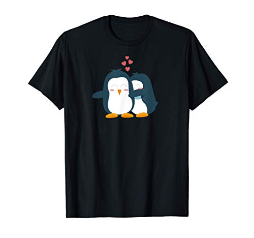 PINGÜINO Parejas Regalo Boda Aniversario San Valentín Camiseta