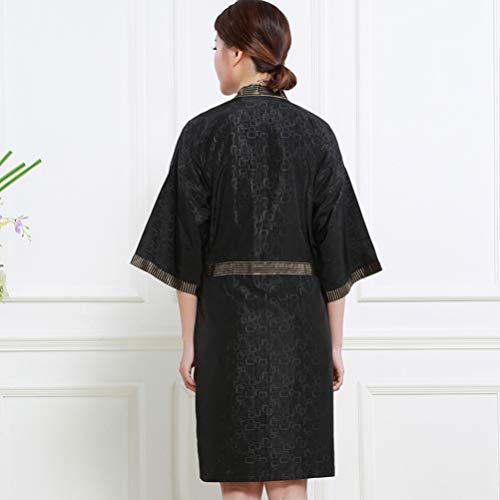 Pixnor Bata de Salón Clientes de Peluquería Bata Estilo Kimono Batas Capa para Barbero Spa
