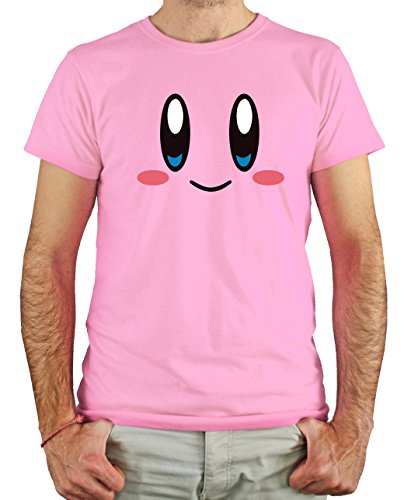 PLANETACAMISETA Camiseta Hombre - Unisex Videojuego Bola de Chicle (Rosa, S)