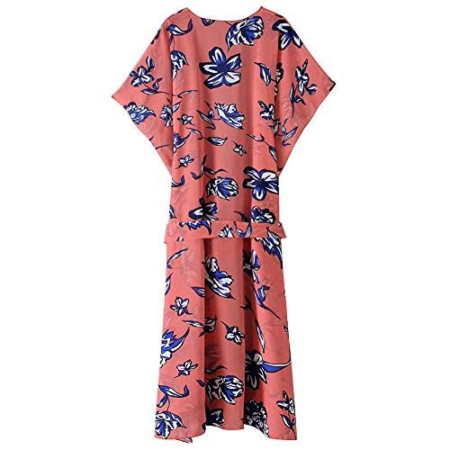 Playera de Playa con Manga 3/4 Ups Kimono Cardigans para Mujer Vestido de Playa Naranja L