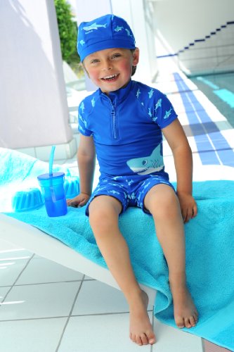 Playshoes UV Protection Bath Set Shark Ropa de natación con protección Solar, Niños, Azul (Original), 86/92