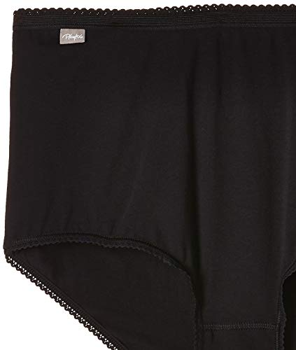 Playtex - Braguita high rise para mujer, pack de 3, color negro, talla 56