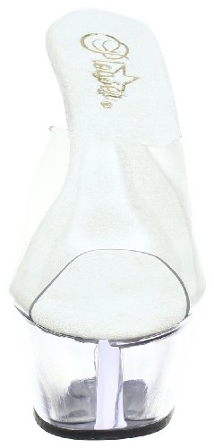 Pleaser EU-KISS-201 - Sandalias de Material sintético Mujer, Color Transparente, Talla 37