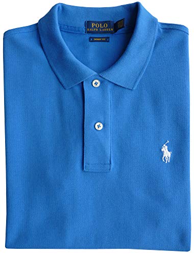 Polo Ralph Lauren Camisa de Polo T.M, Polo Flequillo, Azul, Ajustado