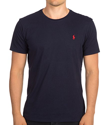 Polo Ralph Lauren Camiseta con cuello circular de hombre (X-Large, Navy)