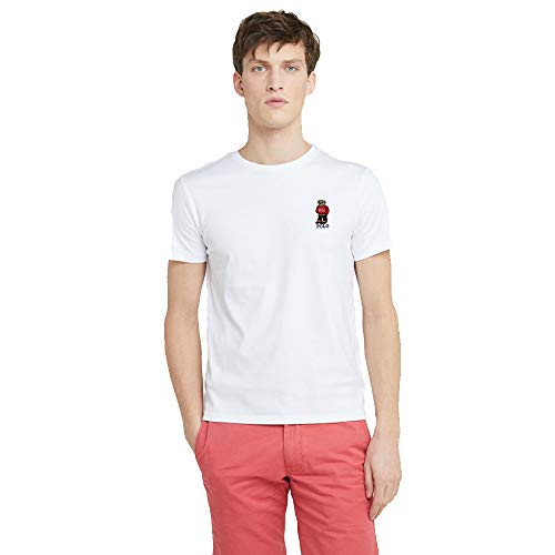 Polo Ralph Lauren Camiseta para Hombre Polo Bear (M, Pure White)
