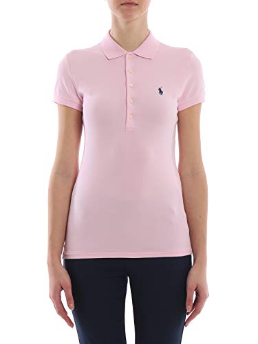 Polo Ralph Lauren Stretch Mesh/Julie Polo Camiseta, Rosa (Country Club Pink 000), XL para Mujer