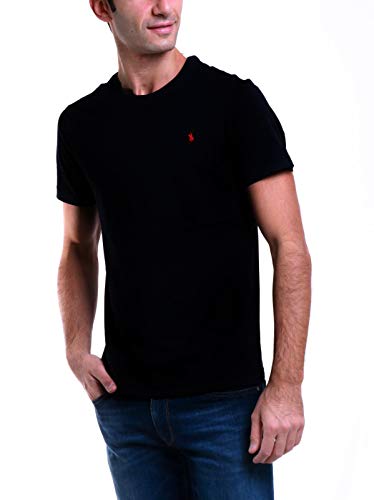 Polo Ralph Lauren tee-Shirts Camiseta, Negro (RL Black A0060), L para Hombre