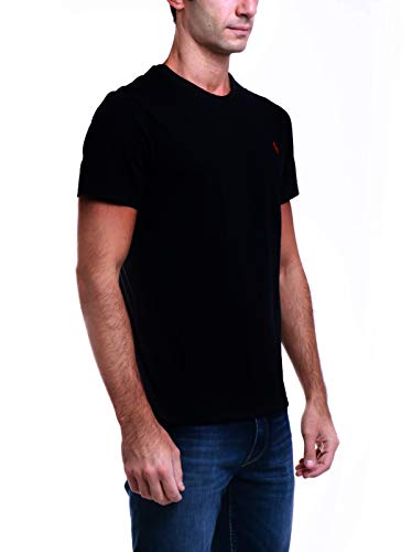 Polo Ralph Lauren tee-Shirts Camiseta, Negro (RL Black A0060), L para Hombre