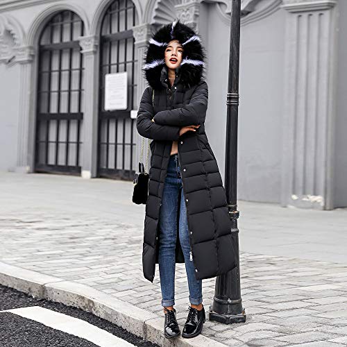 POLP Abrigos mujer Abrigo Acolchado Impermeable Invierno Ultra-Caliente con Capucha Mujer Invierno Parka Largo Caliente Chaqueta Manga Larga Capucha Abrigos de Pelo Mujer Invierno