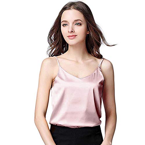 POLP Camiseta de Tirantes para Mujer Sexy Camisola Verano Talla Grandes Casual Fiesta Crop Tops Camisetas sin Mangas Chaleco Suave Seda Camisa S-XXL