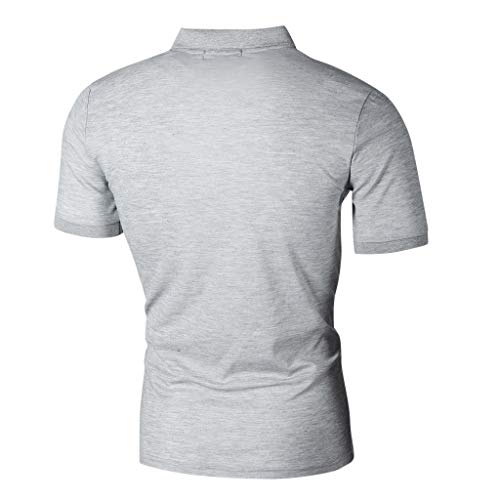 POLP Polos para Hombre Camiseta de Manga Corta con Cremallera y Bolsillo con Cremallera para Hombre Blusa y Camisas Tops Casual Deportivas Ropa de fútbol S-XXXL