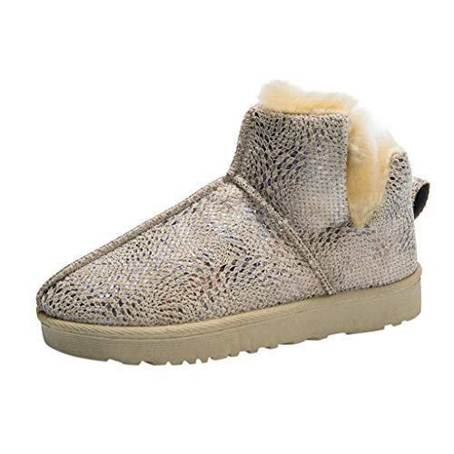 Posional Botas De Nieve Para Mujeres OtoñO Invierno Urbano Suave Y CóModo Pieles Estilo CláSico Altas Mantener Caliente Peludo TalóN Plano Botines Nieve Sin Cordones, Tobillo Plano Cordones Teen Girls