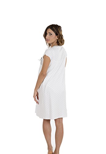 Premamy - Camisa Clinica para Maternidad, Modelo de Frente Abierto, algodón elástico de Dos vías, pre-Post-Parto - Gris - VII (XXL)