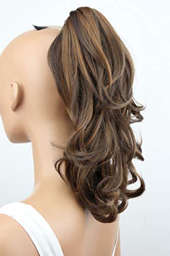 PRETTYSHOP 30cm Postizo Trenza Coleta Extensión De Cabello Voluminoso Ondulado Mezcla Marrón H90