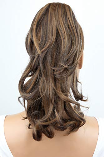 PRETTYSHOP 30cm Postizo Trenza Coleta Extensión De Cabello Voluminoso Ondulado Mezcla Marrón H90