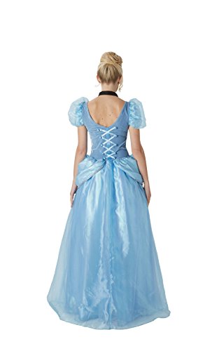 Princesas Disney - Disfraz de Cenicienta Super Premium para mujer, talla M adulto (Rubie's 810247-M)