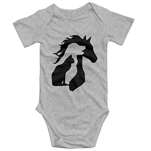 Promini Enterizo de algodón de manga corta para bebé, para caballos, perros, gatos, 12-18 meses, ZI11745